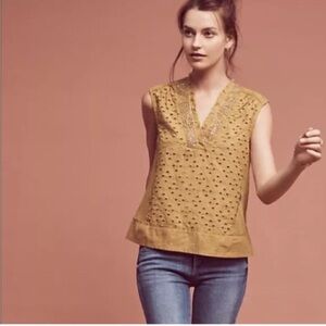 Akemi + Kin | Cadiz embroidered sleeveless Cotton blouse Size small